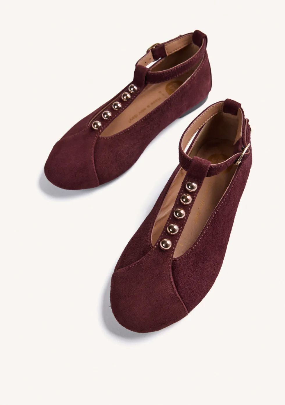 BAILARINAS BURDEOS PIEL TACHAS