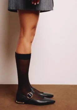BAILARINAS NEGRO PIEL HEBILLA