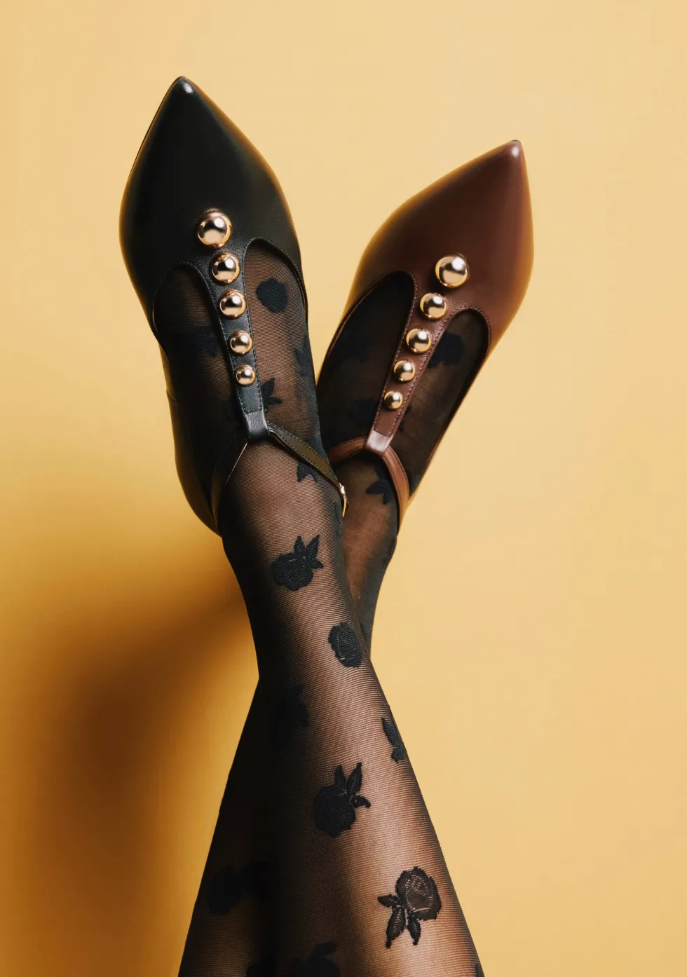 BAILARINAS NEGRO PIEL TACHAS