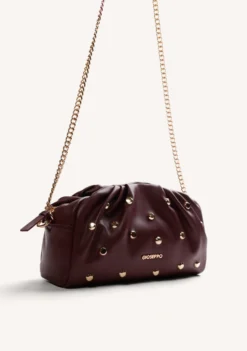 BOLSO BANDOLERA BURDEOS TACHAS