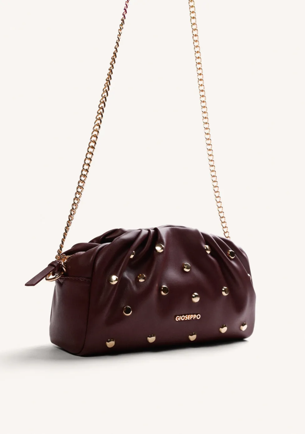 BOLSO BANDOLERA BURDEOS TACHAS