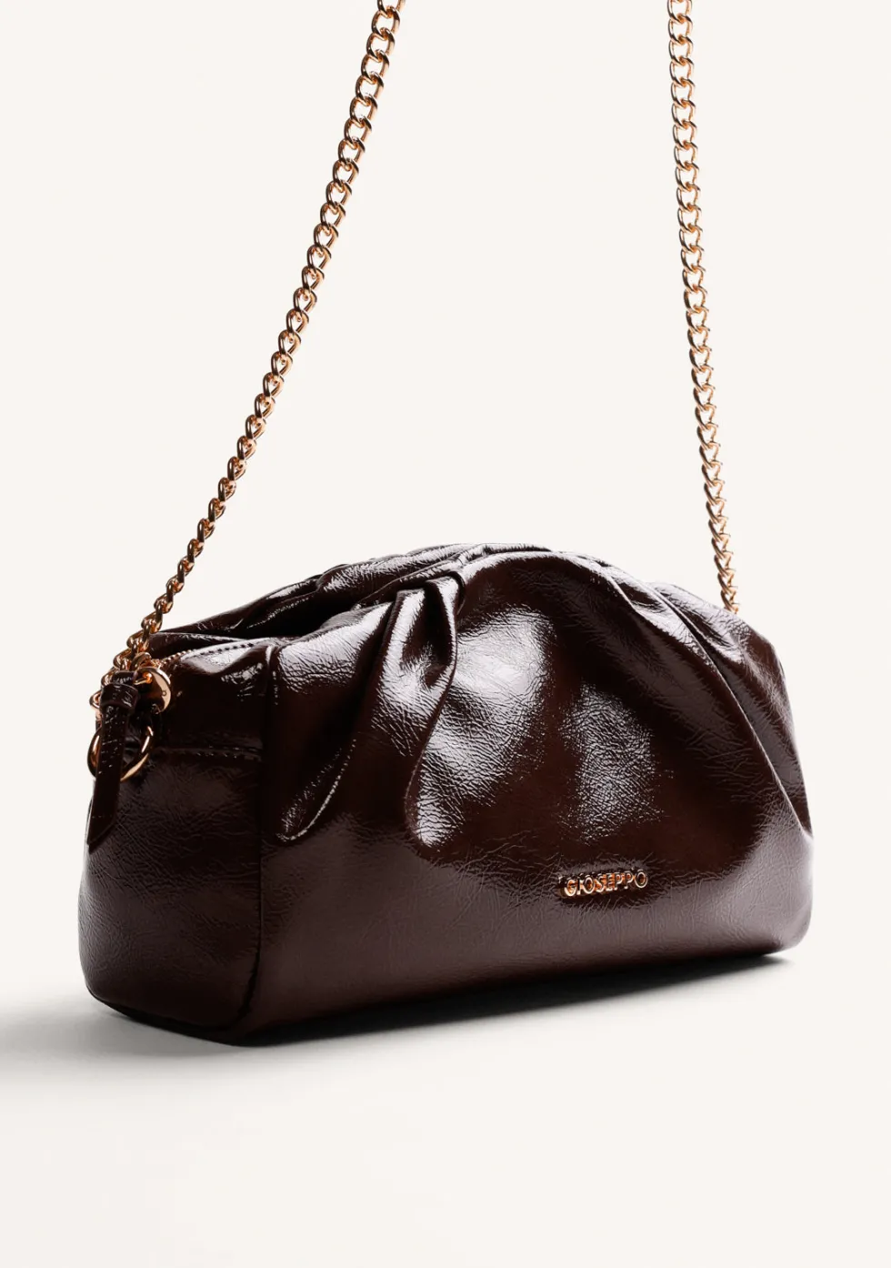 BOLSO BANDOLERA MARRÓN EFECTO ARRUGADO