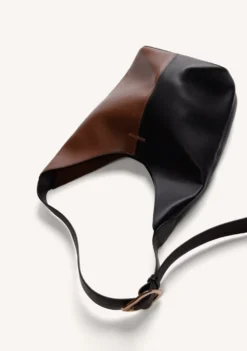 BOLSO MAXI BUCKET NEGRO Y MARRÓN