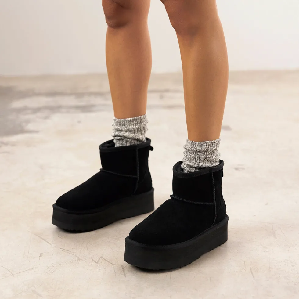 BOTAS AUSTRALIANAS NEGRAS CON PLATAFORMA PARA MUJER BANCROFT