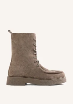 BOTAS TAUPE ESTILO MILITAR PIEL