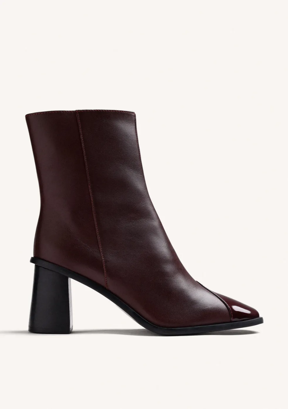 BOTINES BURDEOS PIEL