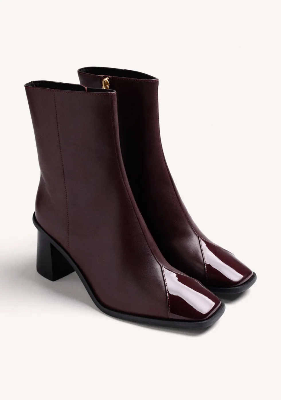 BOTINES BURDEOS PIEL