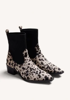 BOTINES COWBOY ELÁSTICOS PIEL ESTAMPADO ANIMAL