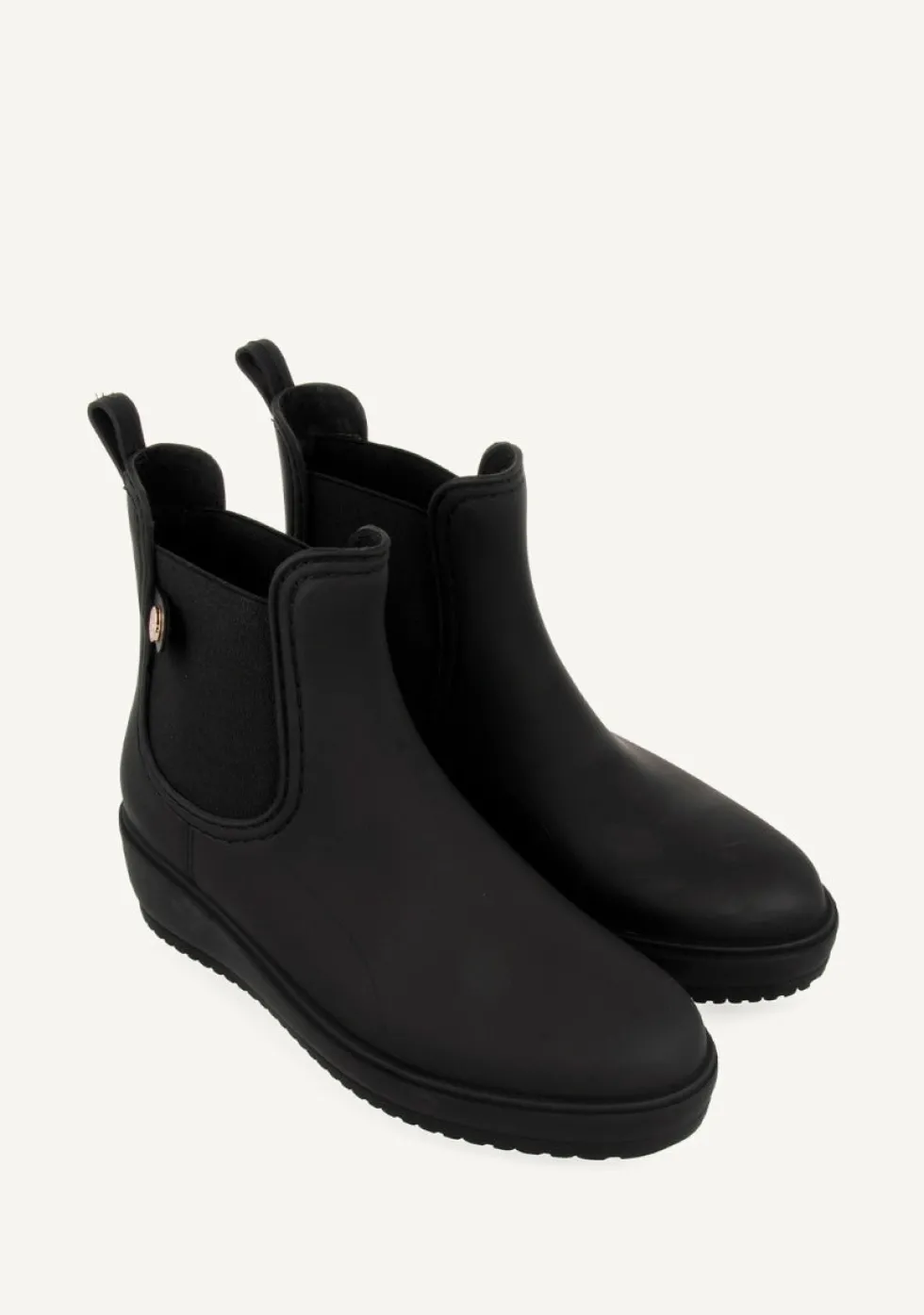 BOTINES DE AGUA ESTILO CHELSEA NEGRAS PARA MUJER 45808