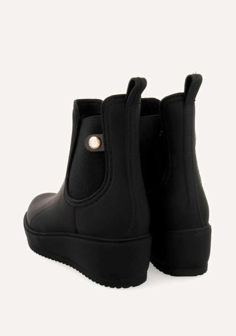 BOTINES DE AGUA ESTILO CHELSEA NEGRAS PARA MUJER 45808