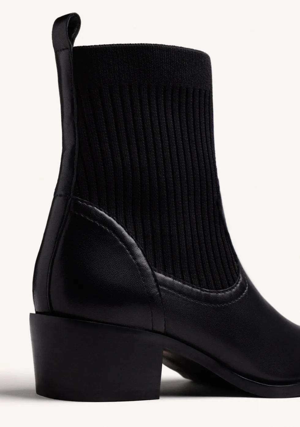 BOTINES NEGRO COWBOY ELÁSTICOS PIEL