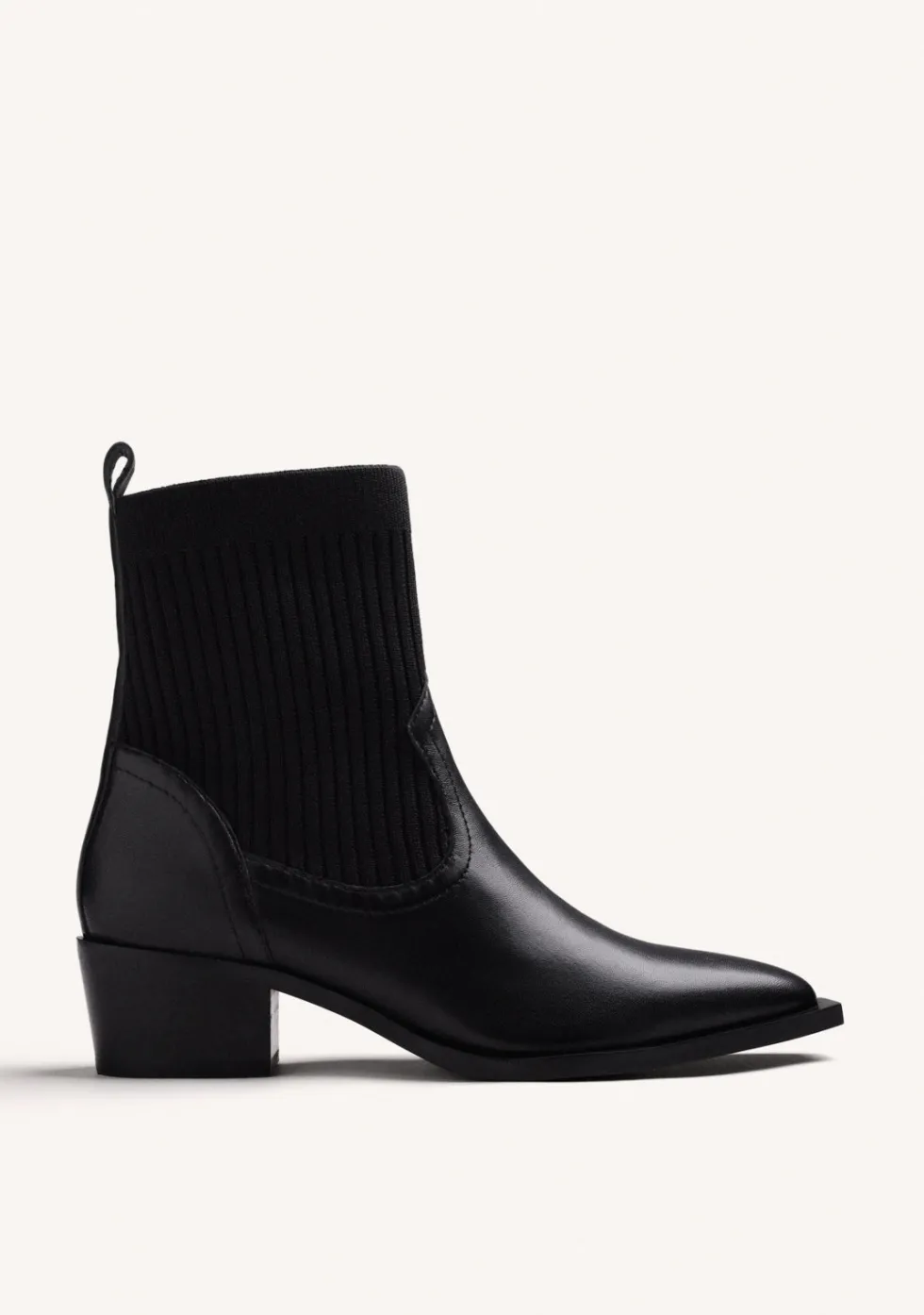 BOTINES NEGRO COWBOY ELÁSTICOS PIEL