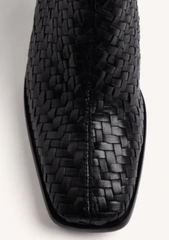 BOTINES NEGRO PIEL TRENZADA