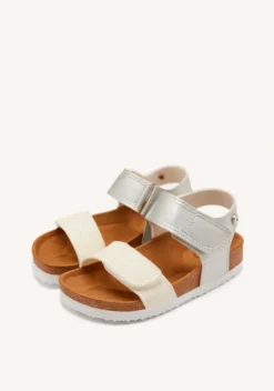 CHANCLAS DE SUELA BIO BLANCAS Y PLATEADAS CON GLITTER PARA NIÑA Y NIÑO ANGWING