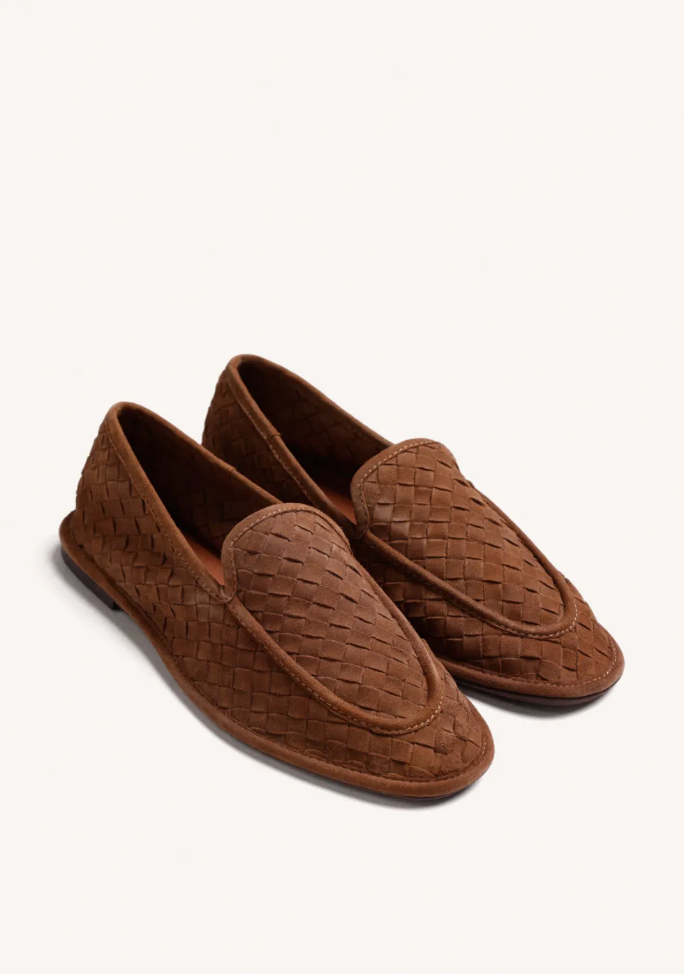 MOCASINES CAMEL PIEL TRENZADA