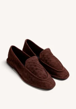 MOCASINES MARRÓN PIEL TRENZADA