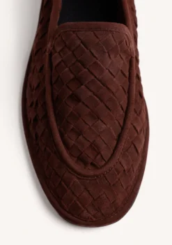 MOCASINES MARRÓN PIEL TRENZADA