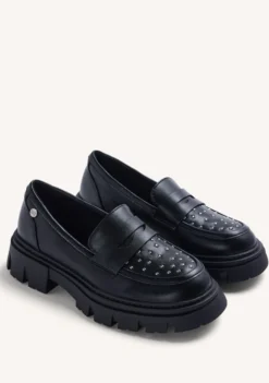 MOCASINES NEGRO TACHAS SUELA TRACK