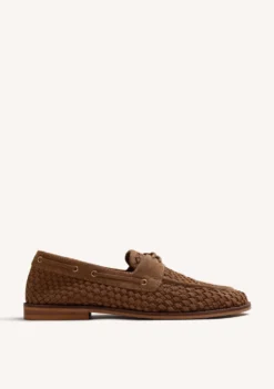 MOCASINES NÁUTICOS MARRÓN PIEL TRENZADA