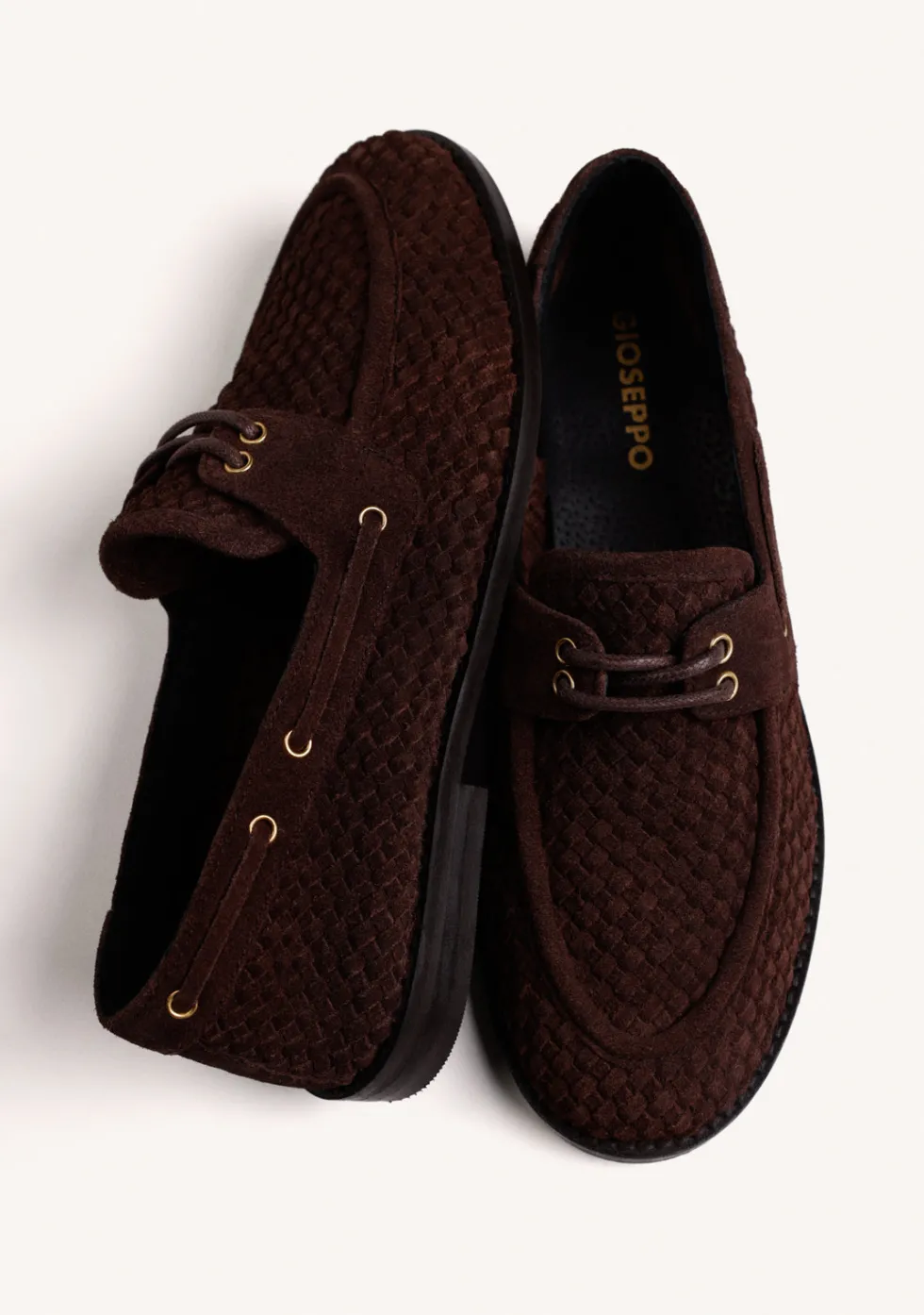 MOCASINES NÁUTICOS MARRÓN PIEL TRENZADA