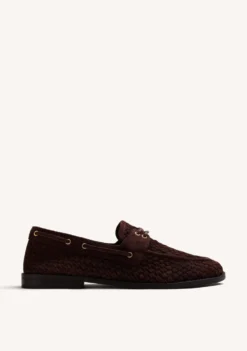 MOCASINES NÁUTICOS MARRÓN PIEL TRENZADA