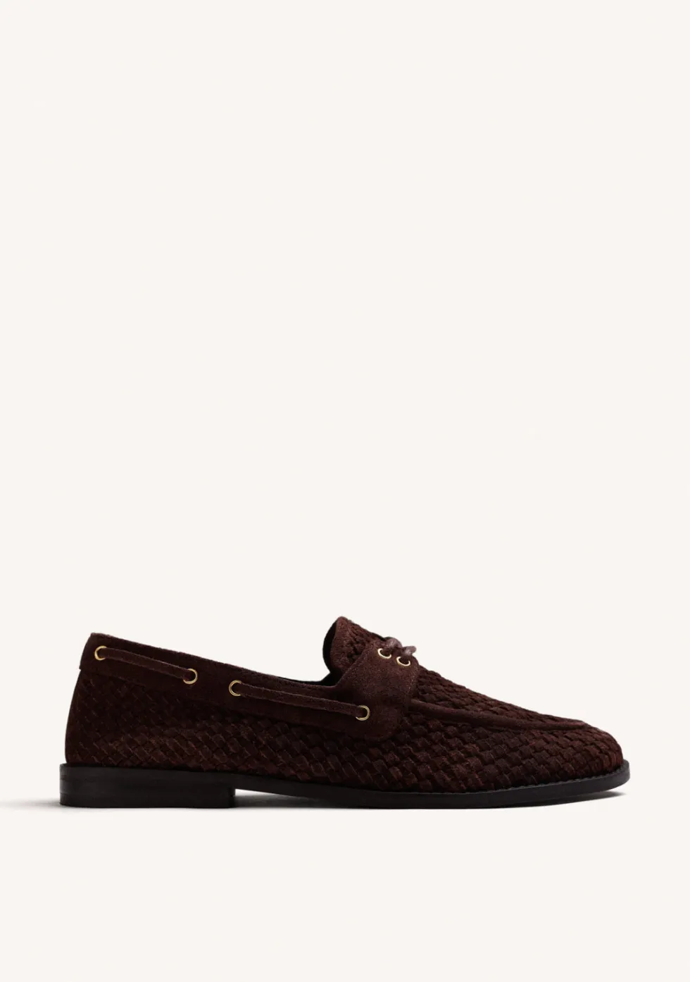 MOCASINES NÁUTICOS MARRÓN PIEL TRENZADA