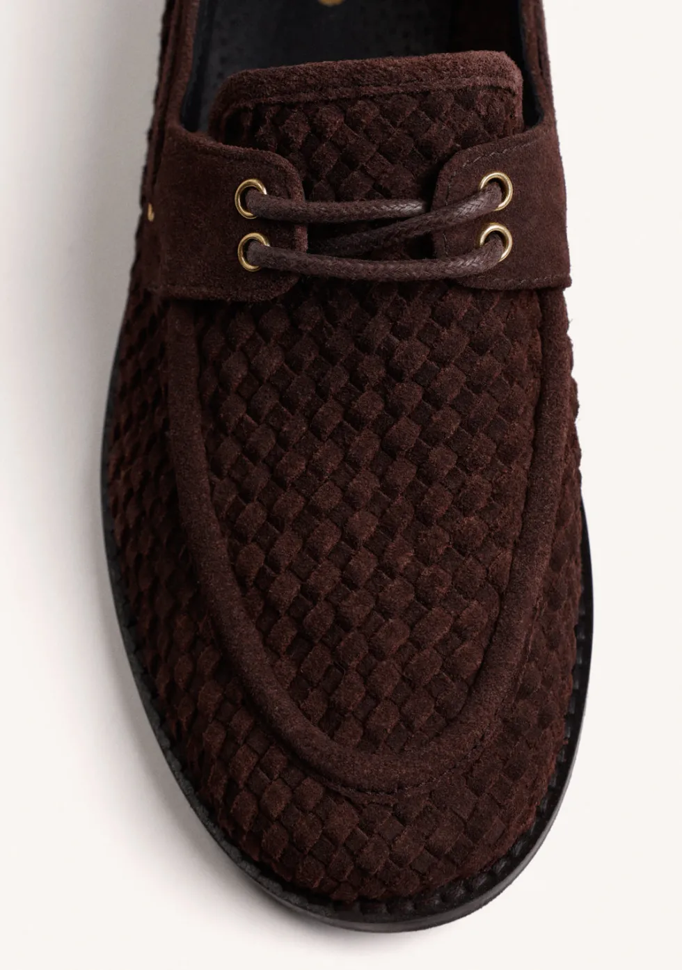 MOCASINES NÁUTICOS MARRÓN PIEL TRENZADA