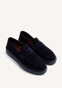 MOCASINES WALLABEE AZUL PIEL