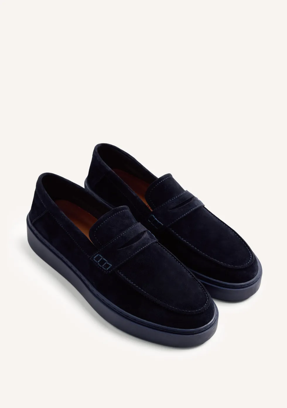 MOCASINES WALLABEE AZUL PIEL