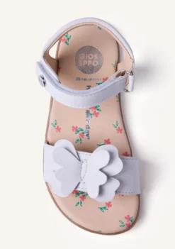 SANDALIAS BAREFOOT PIEL BRILLO Y MARIPOSA SLITE