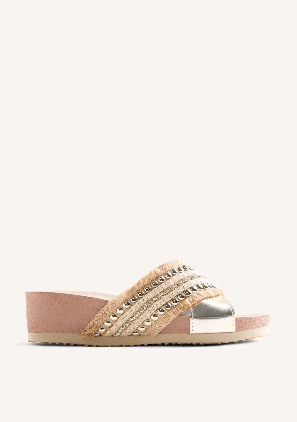 SANDALIAS BIO CUÑA TACHAS Y FLECOS SUMBAWA