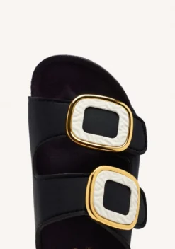 SANDALIAS COLOR OFF-WHITE ESTILO BIO CON ADORNO JOYA PARA MUJER BUDAORS