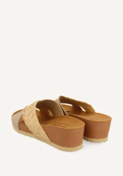 SANDALIAS CON CUÑA TIPO BIO Y TIRAS COLOR NATURAL PARA MUJER GOULDS