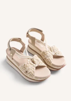 SANDALIAS CUÑA BORDADO UGUNJA