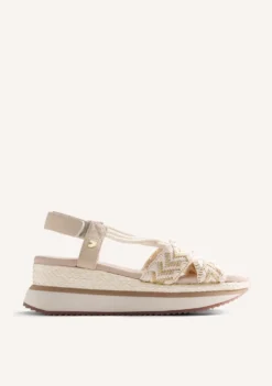 SANDALIAS CUÑA BORDADO UGUNJA