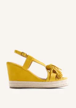 SANDALIAS CUÑA PIEL FLECOS KILOSA