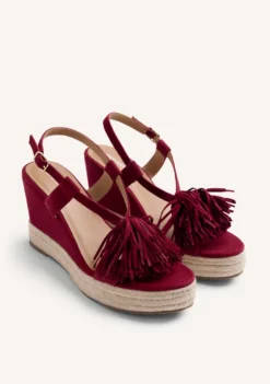 SANDALIAS CUÑA PIEL FLECOS KILOSA