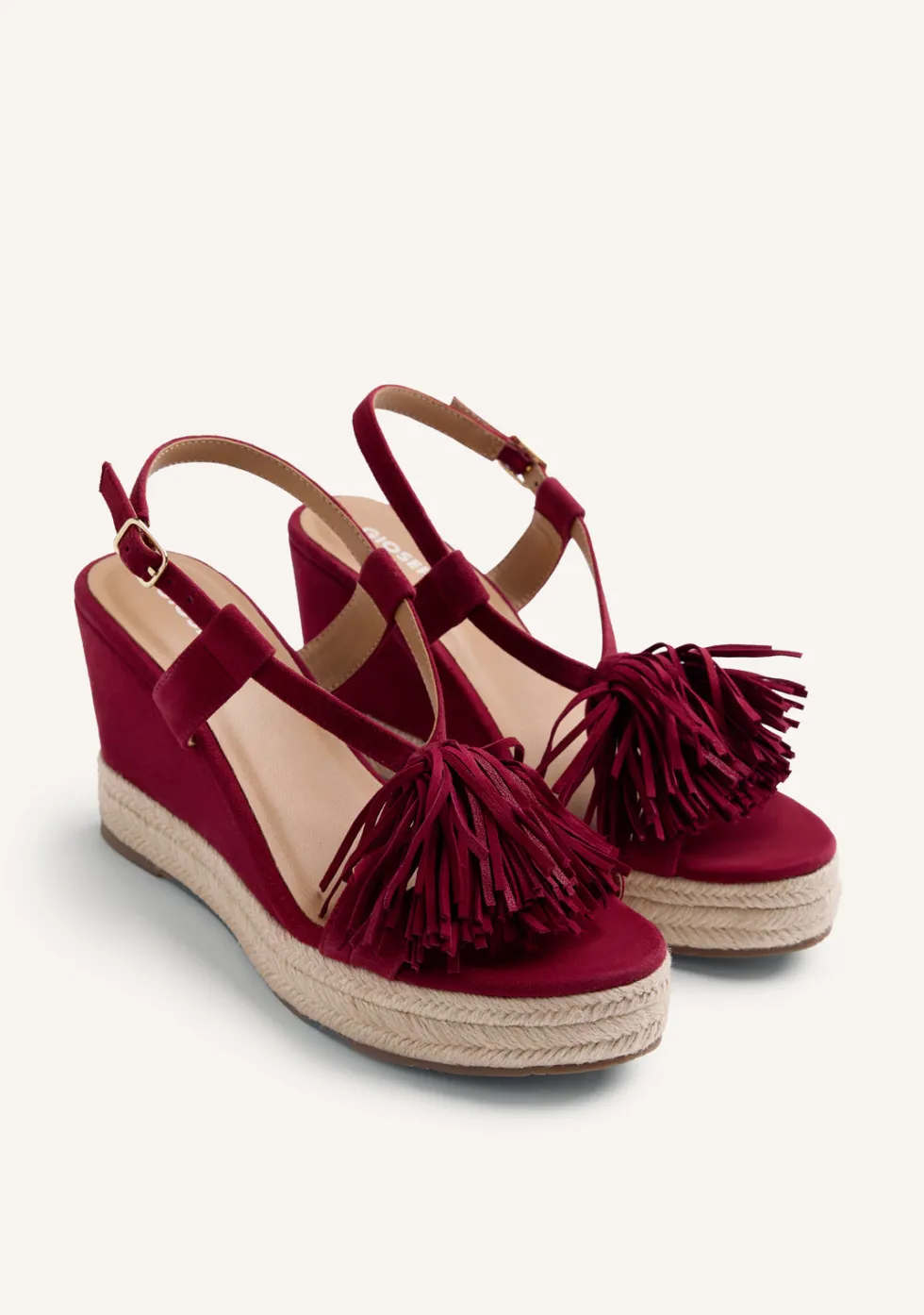 SANDALIAS CUÑA PIEL FLECOS KILOSA