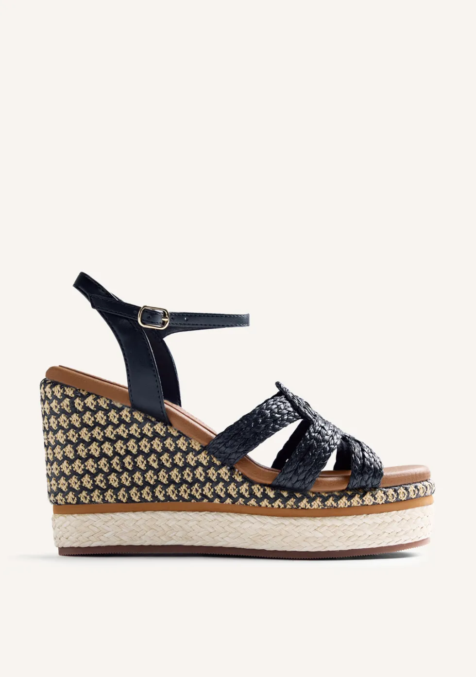 SANDALIAS CUÑA RAFIA KARATINA