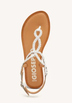 SANDALIAS DE TIRAS TRENZADAS BLANCAS PARA MUJER MERIGNAS