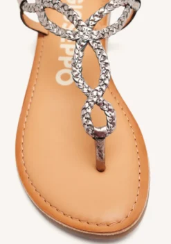 SANDALIAS DE TIRAS TRENZADAS COLOR PLOMO PARA MUJER MERIGNAS