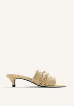 SANDALIAS MULES TACÓN PIEL TRENZADA BALKAN
