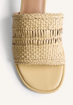 SANDALIAS MULES TACÓN PIEL TRENZADA BALKAN