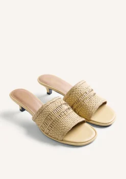 SANDALIAS MULES TACÓN PIEL TRENZADA BALKAN