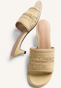 SANDALIAS MULES TACÓN PIEL TRENZADA BALKAN