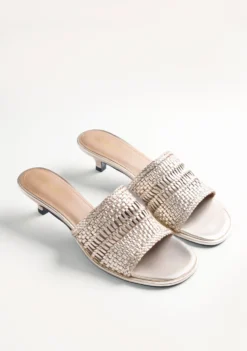 SANDALIAS MULES TACÓN PIEL TRENZADA BALKAN