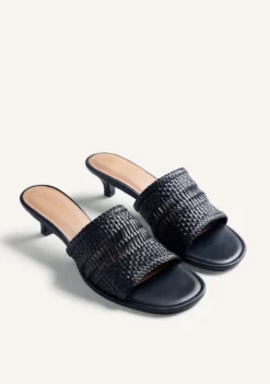 SANDALIAS MULES TACÓN PIEL TRENZADA BALKAN