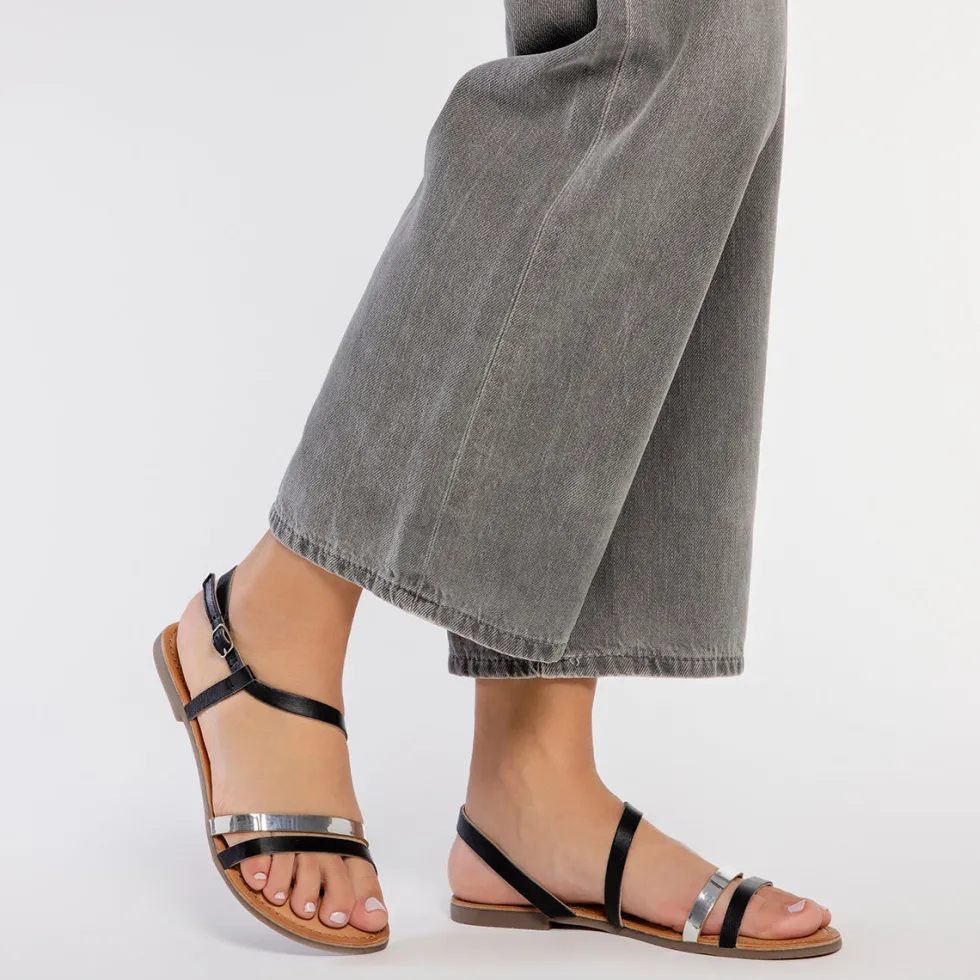 SANDALIAS PIEL BICOLOR BARGEME