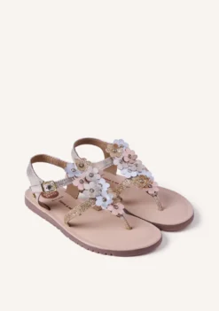 SANDALIAS PIEL BRILLO FLORES TAMBACH