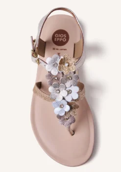 SANDALIAS PIEL BRILLO FLORES TAMBACH